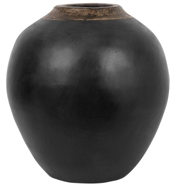 Pálená hlína Dekorativní váza 31 Černá Zlatá LAURI