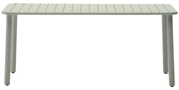 Kave Home Světle zelený kovový zahradní stůl Brai 180 x 90 cm