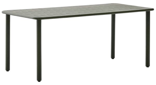 Kave Home Tmavě zelený kovový zahradní stůl Brai 180 x 90 cm
