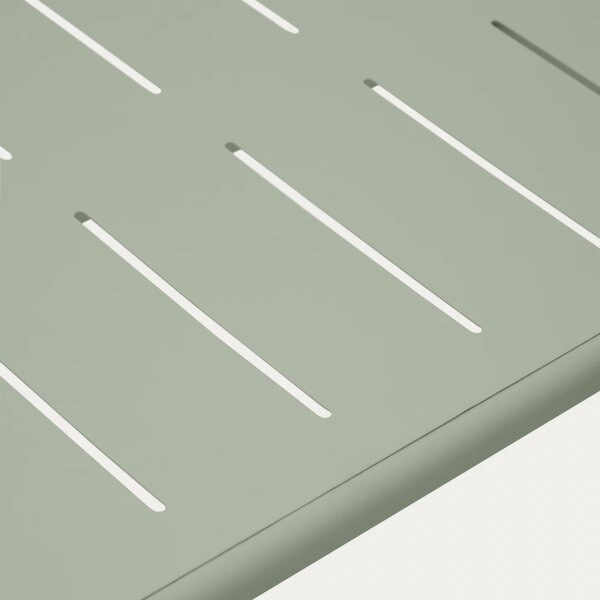 Kave Home Světle zelený kovový zahradní stůl Brai 180 x 90 cm