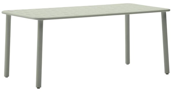 Kave Home Světle zelený kovový zahradní stůl Brai 180 x 90 cm