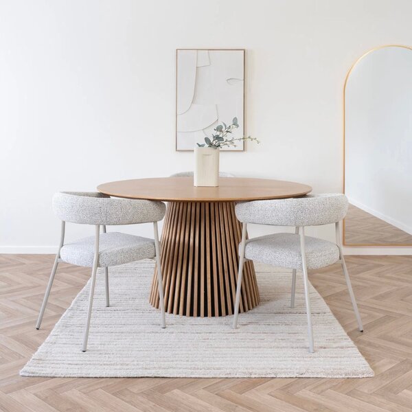 Nordic Living Světle béžová bouclé jídelní židle Rivon
