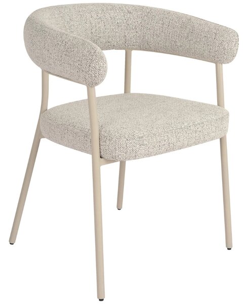 Nordic Living Světle béžová bouclé jídelní židle Rivon