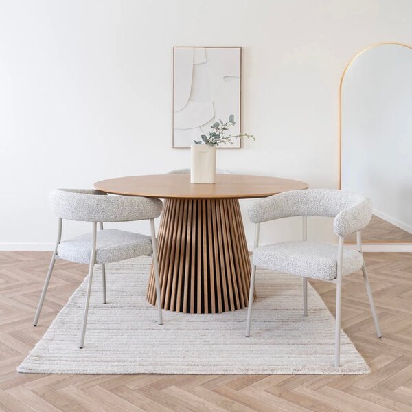 Nordic Living Světle béžová bouclé jídelní židle Rivon