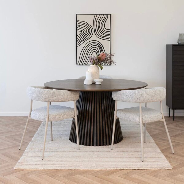 Nordic Living Světle béžová bouclé jídelní židle Rivon