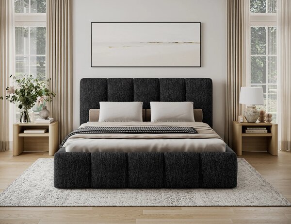 Čalouněná postel 140x200 DOLVERO 4 - černá