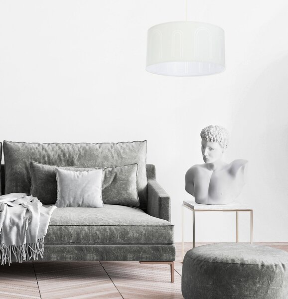 BPS koncept Závěsné svítidlo BOHO auris - bílý ovál, 1xE27, ø 40 cm Barva: Bílá