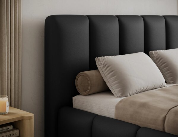 Čalouněná postel 140x200 DOLVERO 4 - černá eko kůže