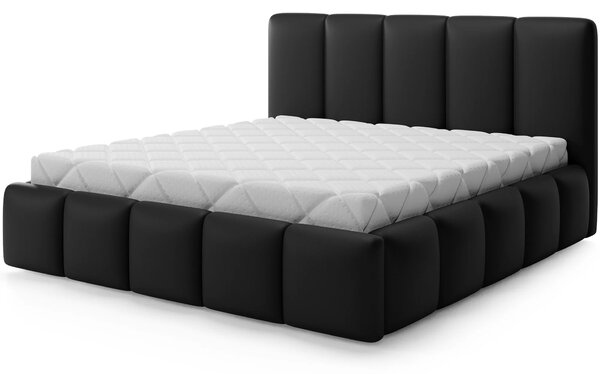 Čalouněná postel 140x200 DOLVERO 4 - černá eko kůže