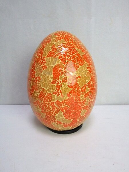 Lampa stolní oranžová Egg, 35 cm, ruční práce