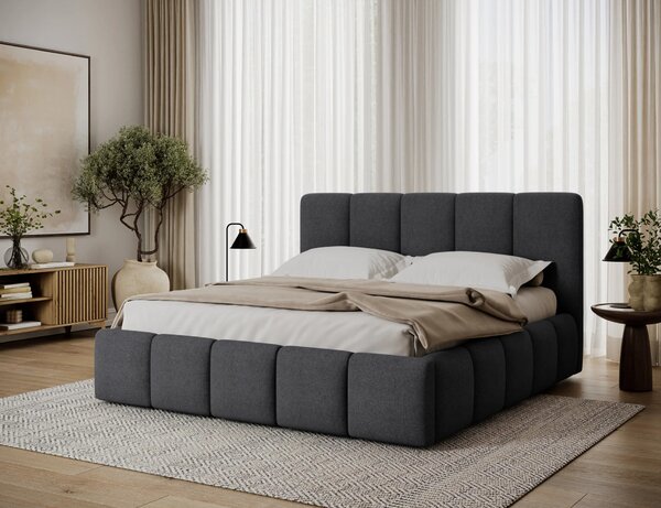 Čalouněná postel 140x200 DOLVERO 4 - tmavě šedá