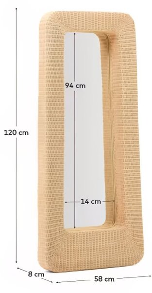 Ratanové zrcadlo Kave Home Zilna 120 x 58 cm