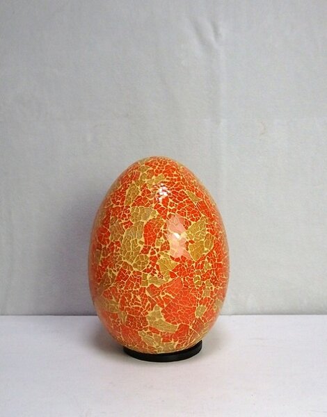 Lampa stolní oranžová Egg, 35 cm, ruční práce