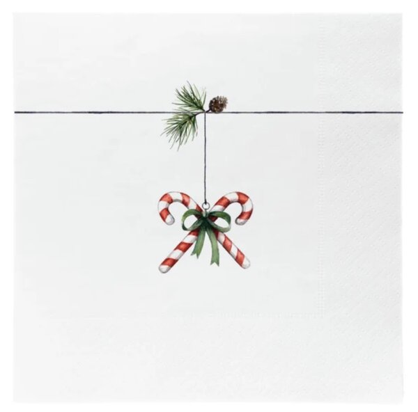 Sögne Home Papírové ubrousky Christmas Candy Cane - 20 ks SGH113