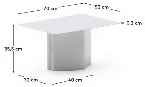 Šedý kovový konferenční stolek Kave Home Arvin 70 x 52 cm