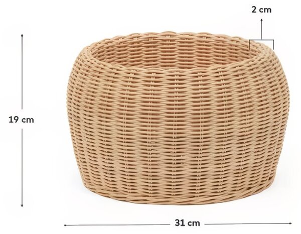 Ratanový dekorativní koš Kave Home Zilna ⌀ 31 cm