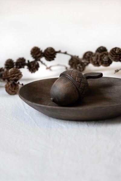 Sögne Home Dekorativní dřevěný žalud Acorn Dark Brown - 6 cm SGH125