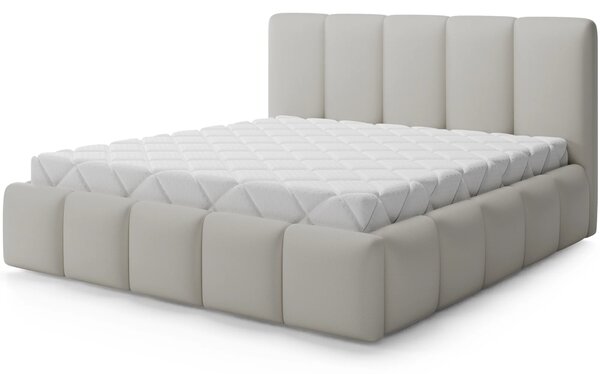 Manželská čalouněná postel 180x200 DOLVERO 2 - bílá eko kůže