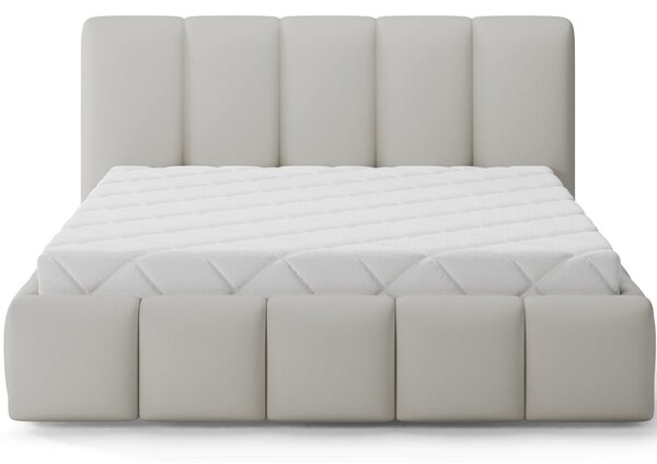 Manželská čalouněná postel 180x200 DOLVERO 2 - bílá eko kůže
