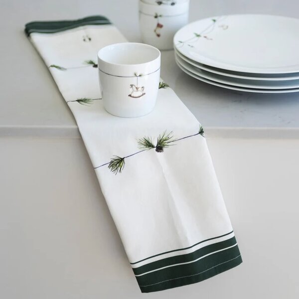 Sögne Home Bavlněná utěrka Christmas Twig - Green SGH121