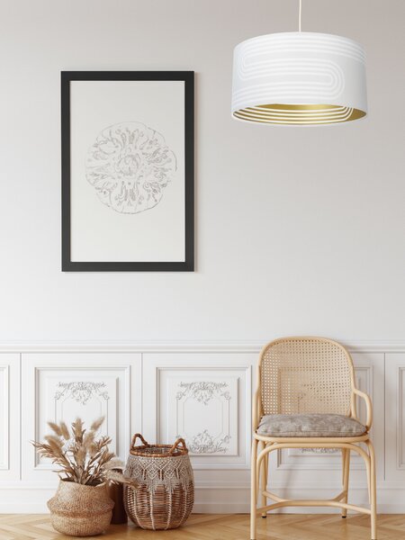 BPS koncept Závěsné svítidlo BOHO auris - bílé pruhy, 1xE27, ø 60 cm Barva: Bílá