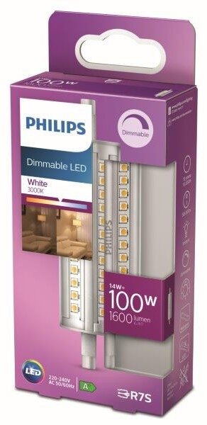 Philips 8718699780371 LED žárovka | R7S | Teplá bílá | Bílá | 14W