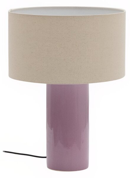 Fialová keramická stolní lampa Kave Home Toneric