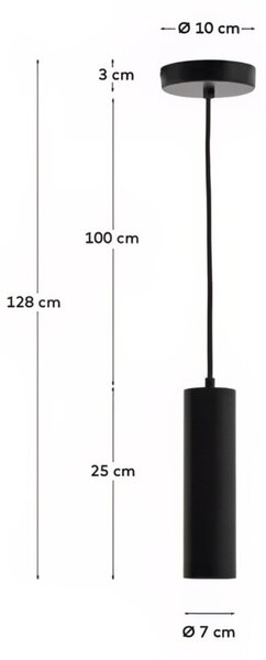 Černé kovové závěsné LED světlo Kave Home Andia