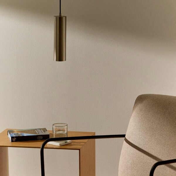 Stříbrné kovové závěsné LED světlo Kave Home Andia