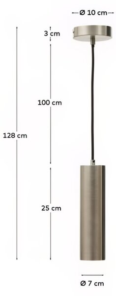 Stříbrné kovové závěsné LED světlo Kave Home Andia