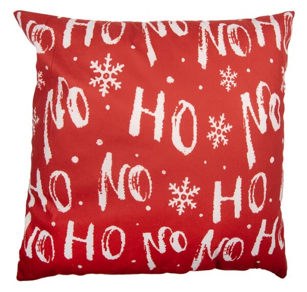 Červeno-bílý povlak na polštář s vánočním motivem Ho Ho Ho – 45x45 cm