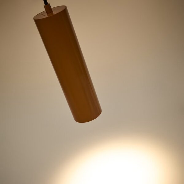 Terakotově červené kovové závěsné LED světlo Kave Home Andia