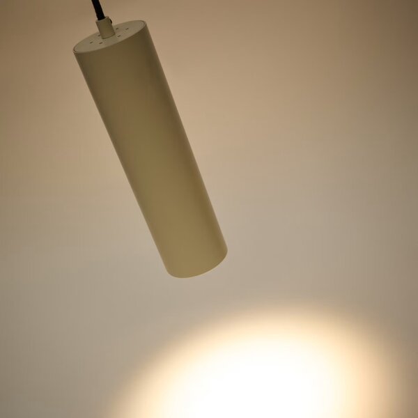 Béžové kovové závěsné LED světlo Kave Home Andia