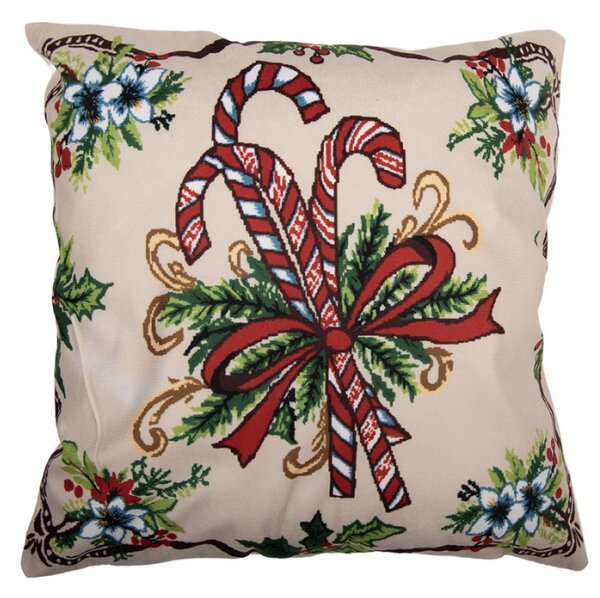 Vánoční povlak na polštář s cukrovými hůlkami Candy Cane – 45x45 cm