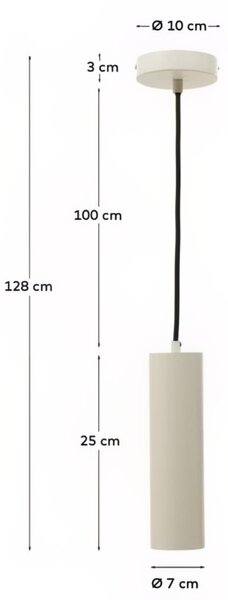 Béžové kovové závěsné LED světlo Kave Home Andia