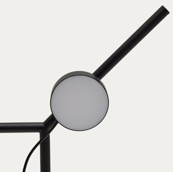 Černá kovová stojací lampa Kave Home Orey 160 cm