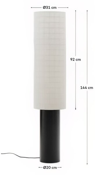 Černobílá stojací lampa Kave Home Dulan 144 cm