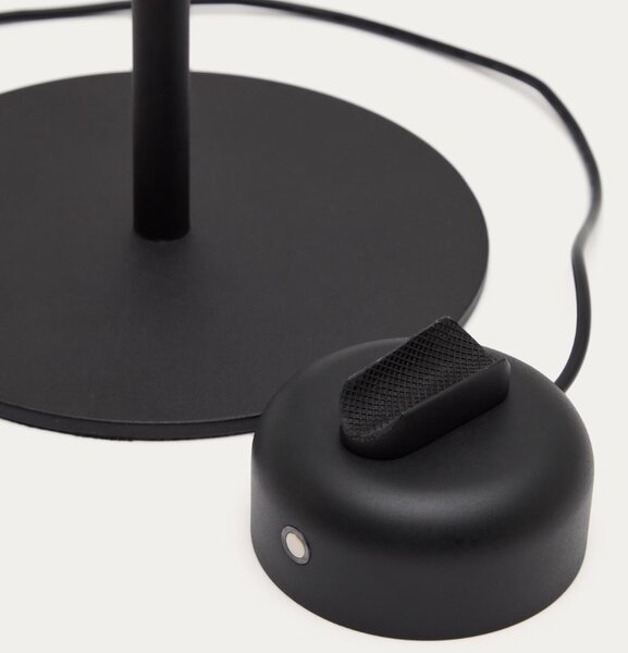 Černá kovová stolní lampa Kave Home Orey