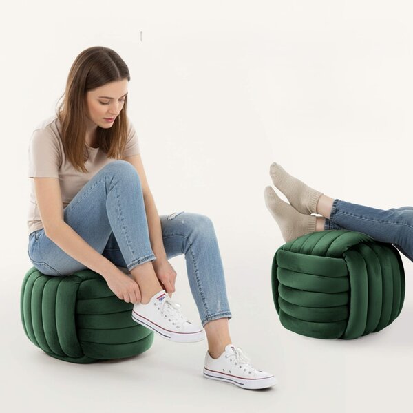 Designový taburet NUMA - láhvově zelený