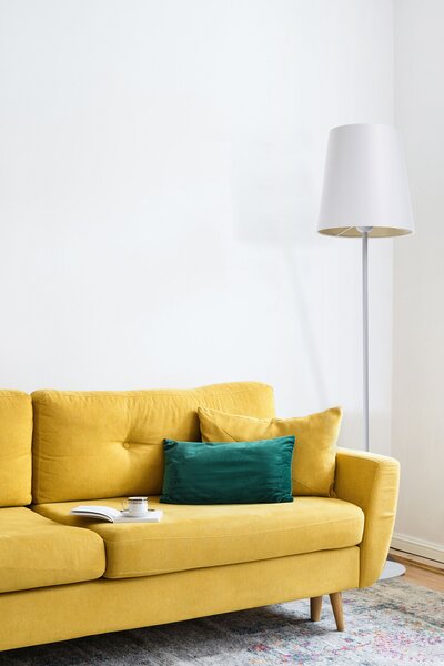 BPS koncept Stojací lampa BOHO, 1xE27, v. 157 cm Barva: Zlatá, Barva montury: Šedá