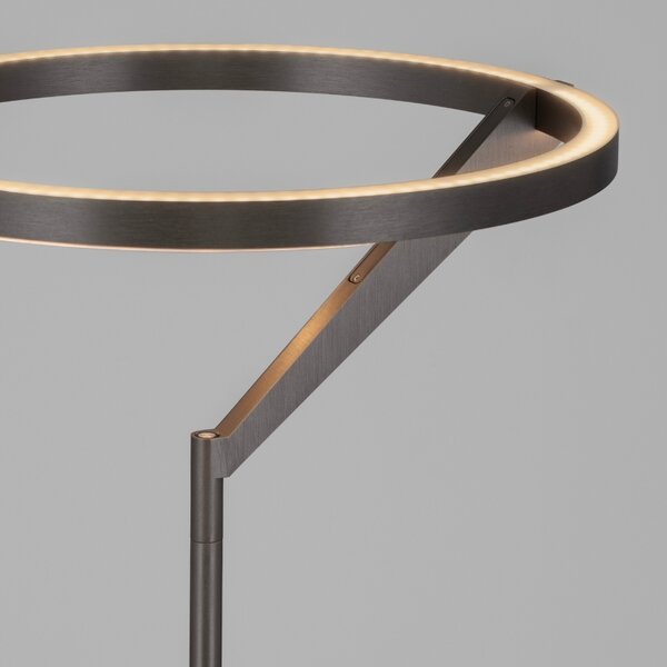 Stříbrnošedá kovová stojací LED lampa Nova Luce Tilia 168 cm
