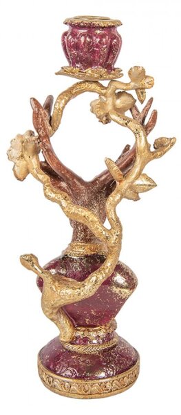 Svícen ve tvaru jelena s patinou – 14x11x31 cm