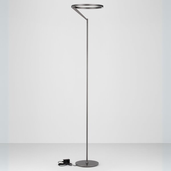Stříbrnošedá kovová stojací LED lampa Nova Luce Tilia 168 cm