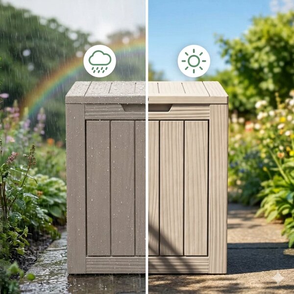 Zahradní voděodolný úložný box TOXORA - šedý