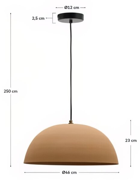 Béžové kovové závěsné světlo Kave Home Nibla 46 cm