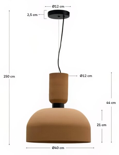 Béžové kovové závěsné světlo Kave Home Nibla 40 cm