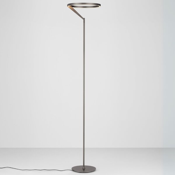 Stříbrnošedá kovová stojací LED lampa Nova Luce Tilia 168 cm