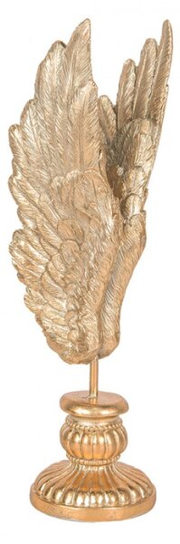 Zlatá dekorace křídla na podstavci – 10x10x33 cm
