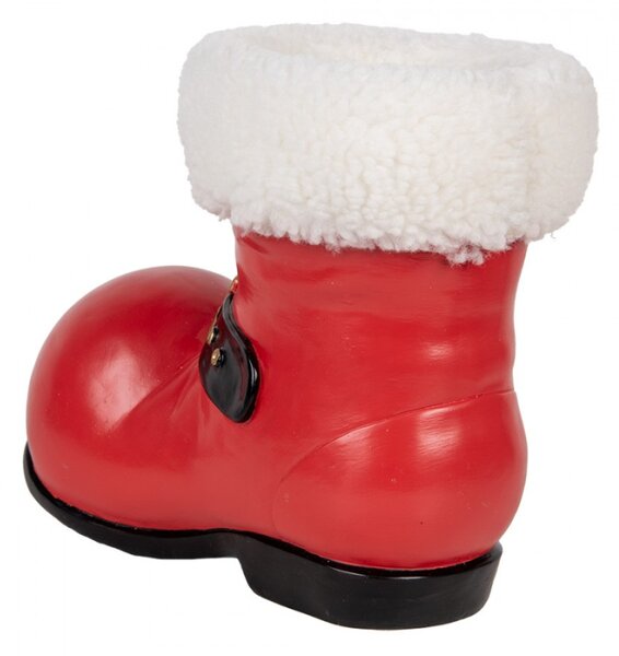 Červená vánoční dekorace bota Santa Clause – 26x15x21 cm