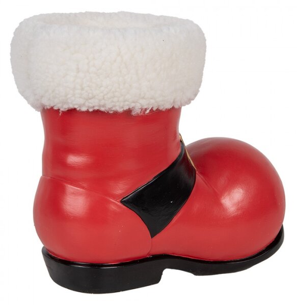 Červená vánoční dekorace bota Santa Clause – 26x15x21 cm